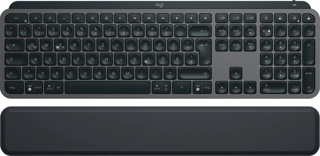 Logitech MX Keys S Combo - RF Wireless + Bluetooth Mouse + Wireless QWERTZ German Keyboard