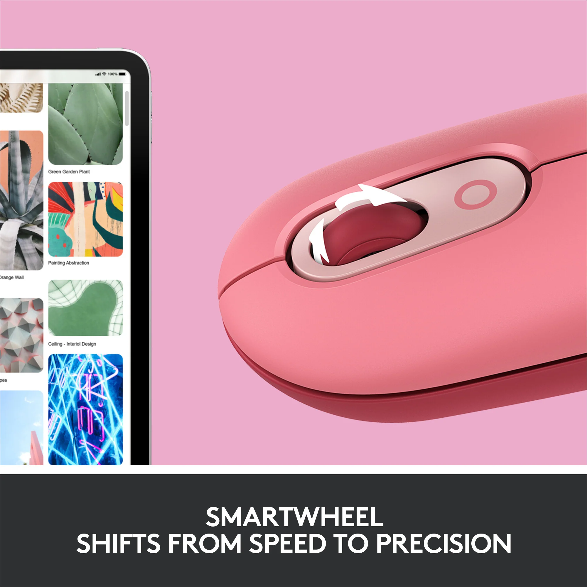 Logitech POP Mouse with emoji in Pink - Image 5