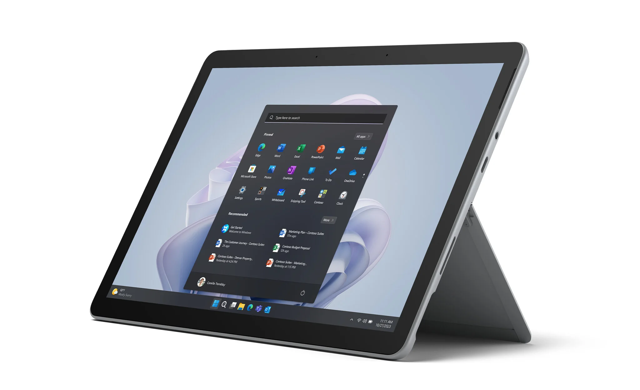 Microsoft Surface Go 4 - 128 GB - 26.7 cm (10.5") - Intel® N - 8 GB - Wi-Fi 6 - Windows 11 Pro - Platinum