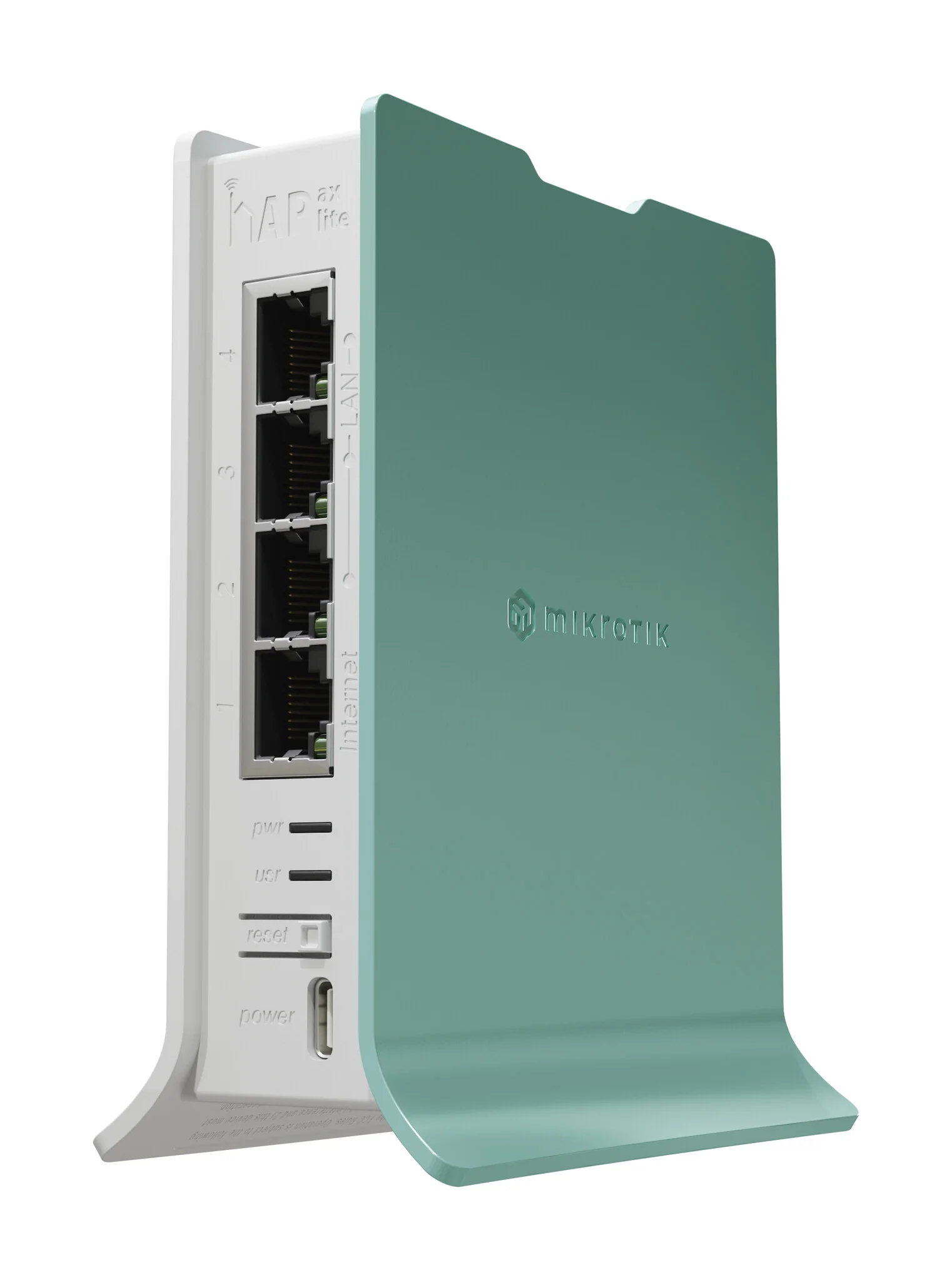 Mikrotik hAP ax lite - Gigabit Ethernet Single-band (2.4 GHz) wireless router in Green / White - Image 4
