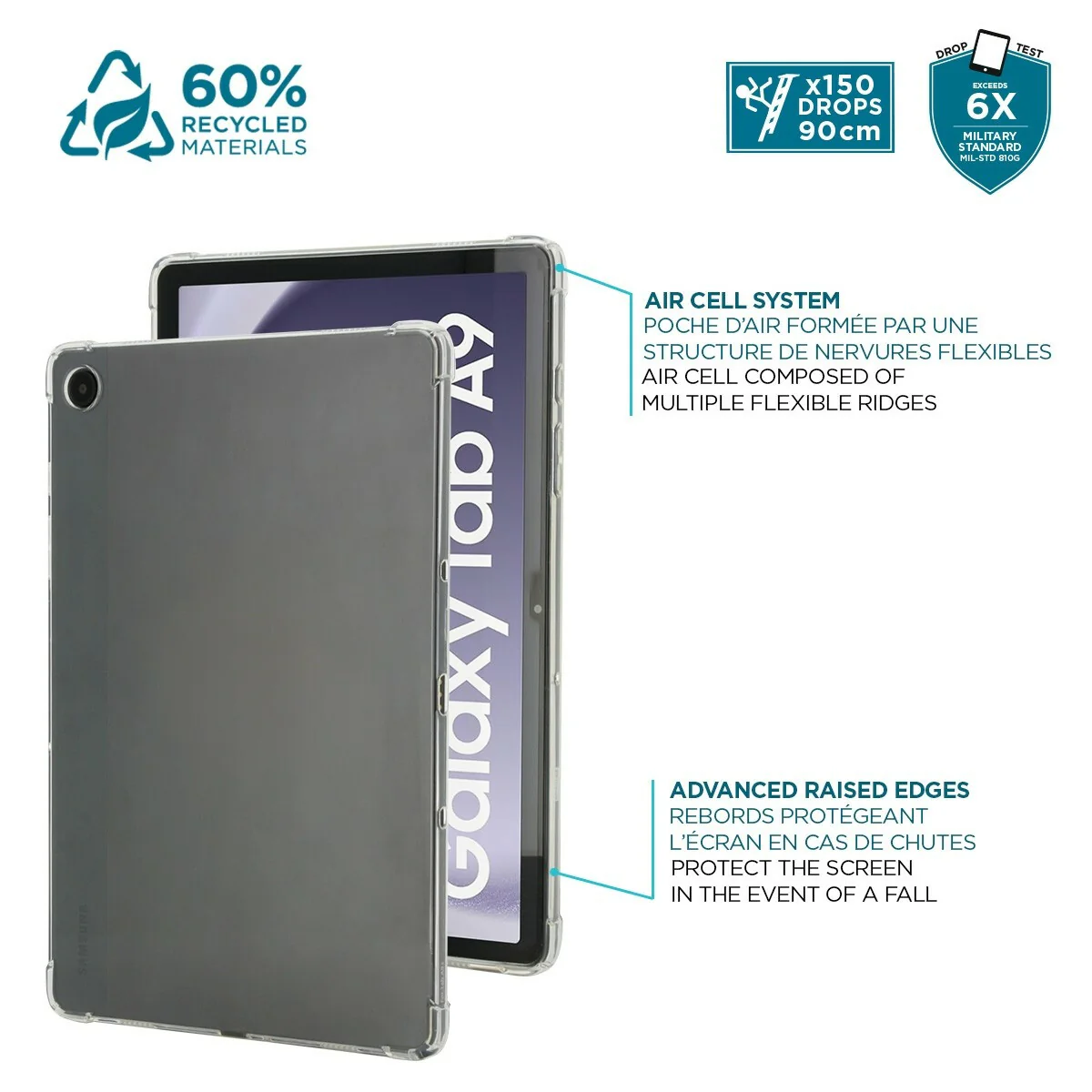 Mobilis Protective Case for Galaxy Tab A9 in Transparent - Image 3