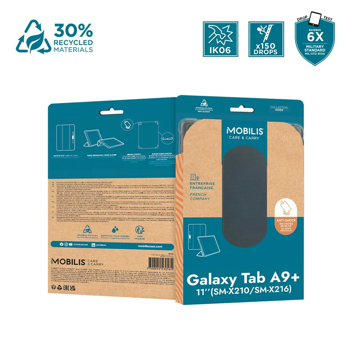 Mobilis Edge Protective Case for Galaxy Tab A9+ in Black - Image 6