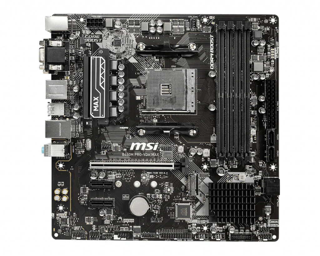 MSI B450M PRO-VDH Max micro ATX motherboard - AMD B450 Socket AM4 - Image 2