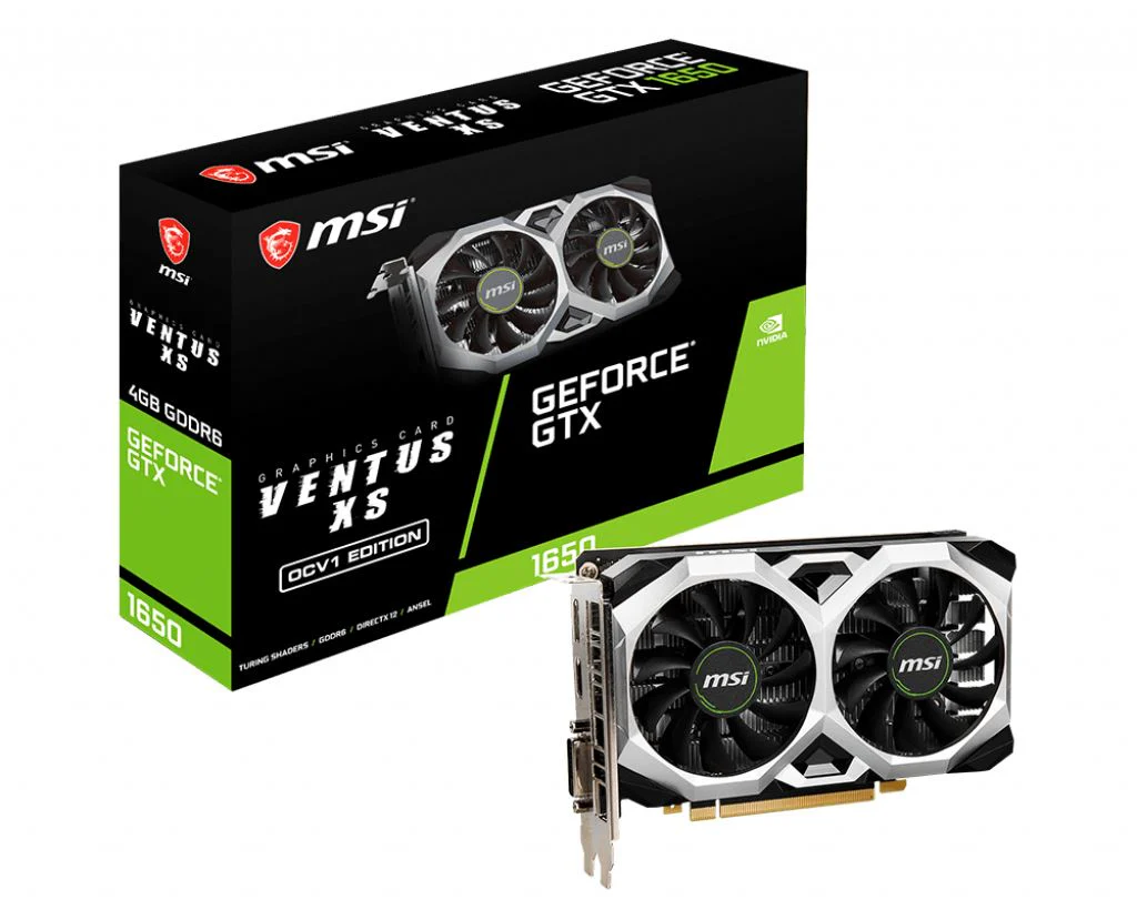 MSI GTX 1650 D6 VENTUS XS OCV1 NVIDIA GeForce GTX 1650 4 GB GDDR6 Graphics Card