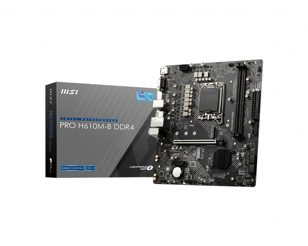 MSI MB PRO H610M-B DDR4 micro ATX motherboard - Intel H610 LGA 1700 - Image 2