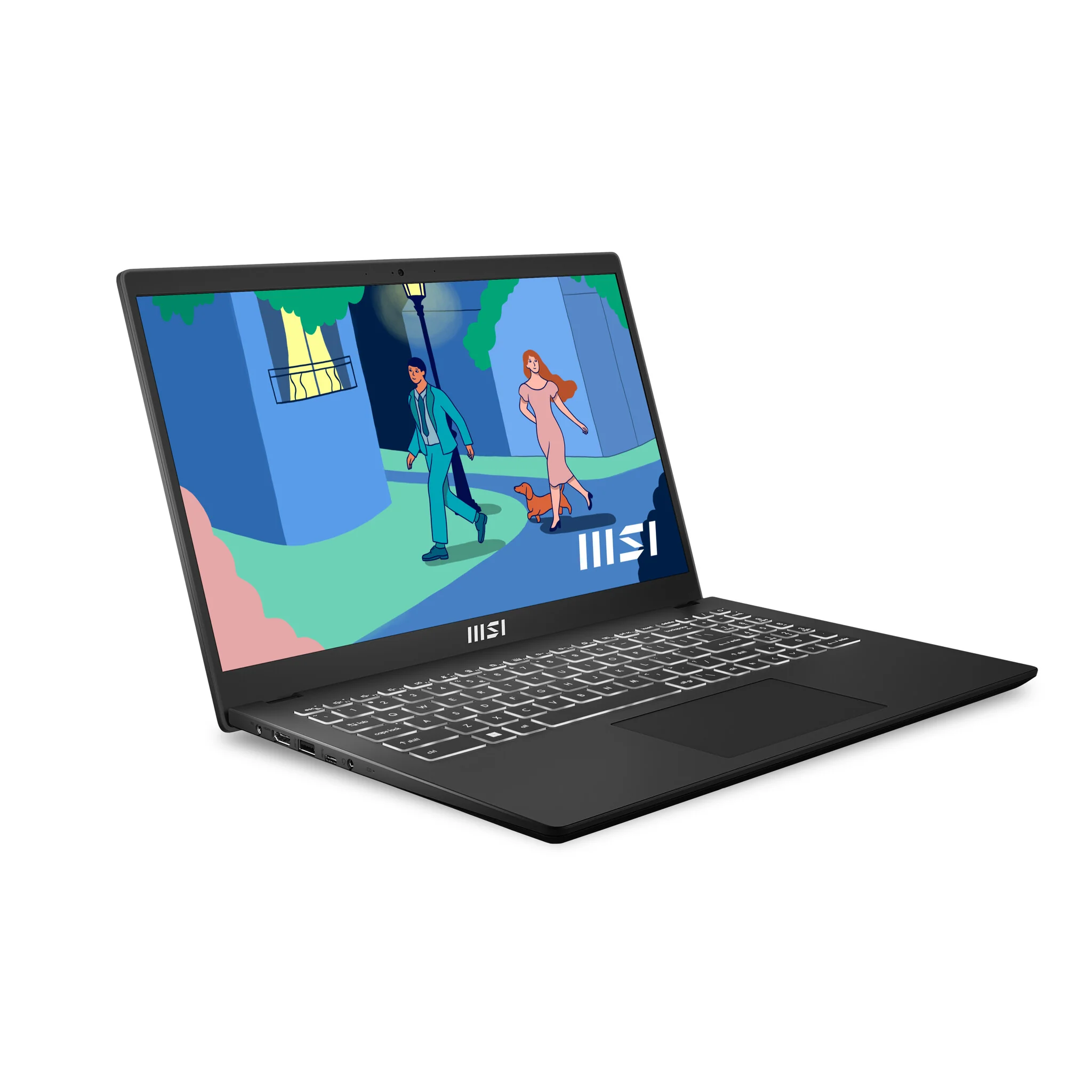 MSI Modern 15 Laptop - 39.6 cm (15.6") - AMD Ryzen™ 5 7530U - 8 GB DDR4-SDRAM - 512 GB SSD - Wi-Fi 6E - Windows 11 - Black - Image 2