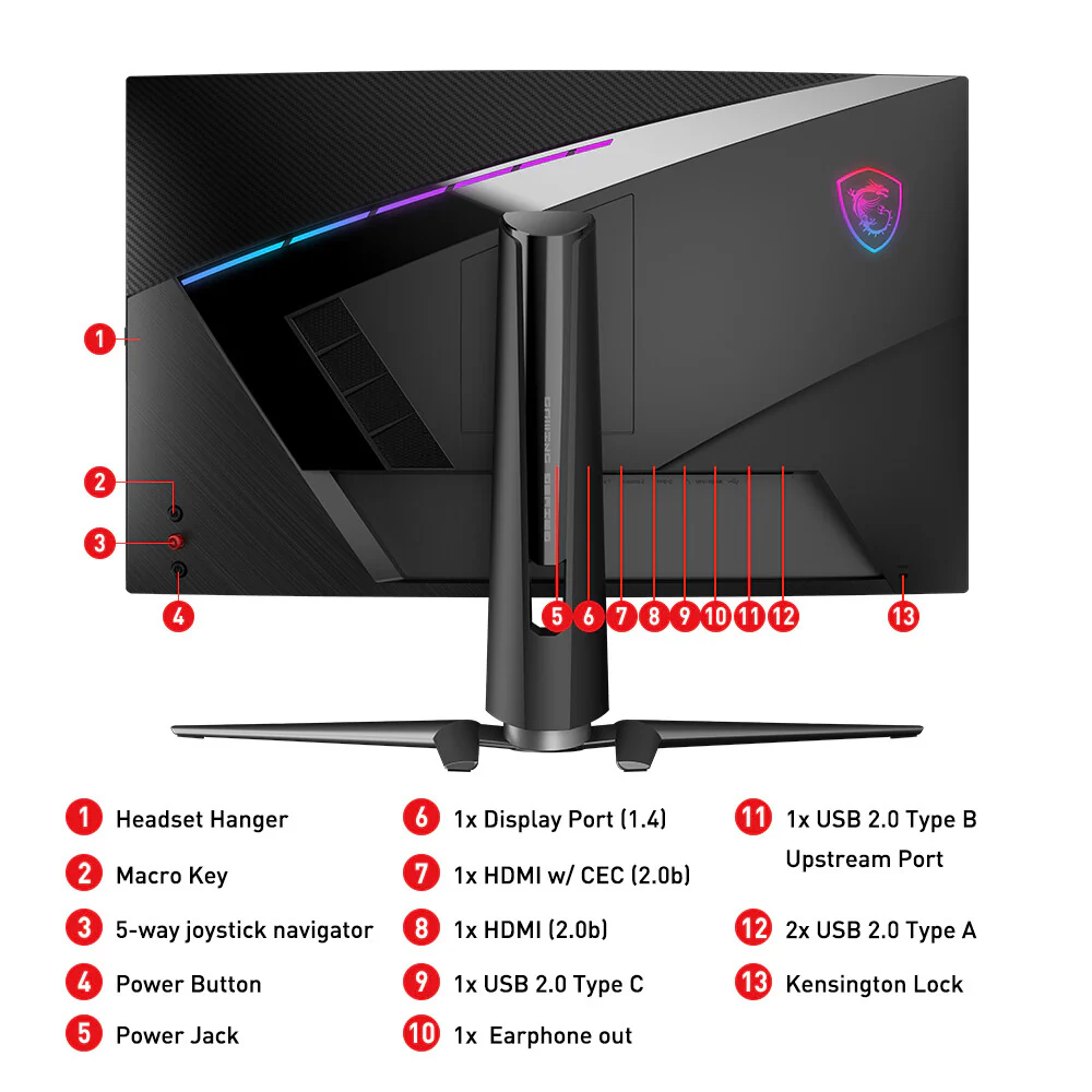 MSI MPG Artymis 273CQR - 68.6 cm (27") - 2560 x 1440 pixels WQHD LCD Monitor - Image 6