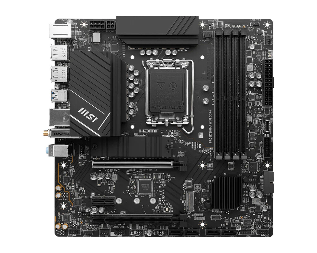 MSI PRO B760M-A WIFI DDR4 micro ATX motherboard - Intel B760 LGA 1700 - Image 2