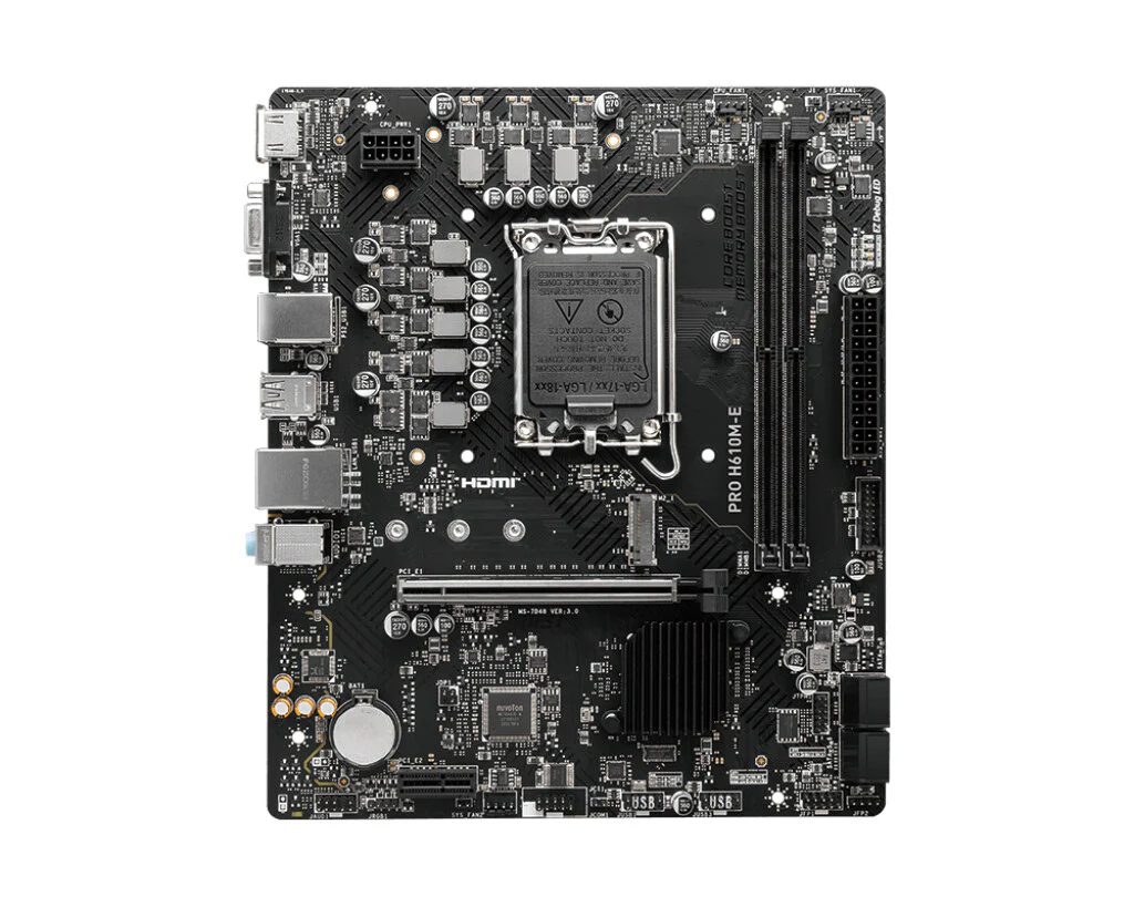 MSI PRO H610M-E micro ATX motherboard - Intel H610 LGA 1700 - Image 2