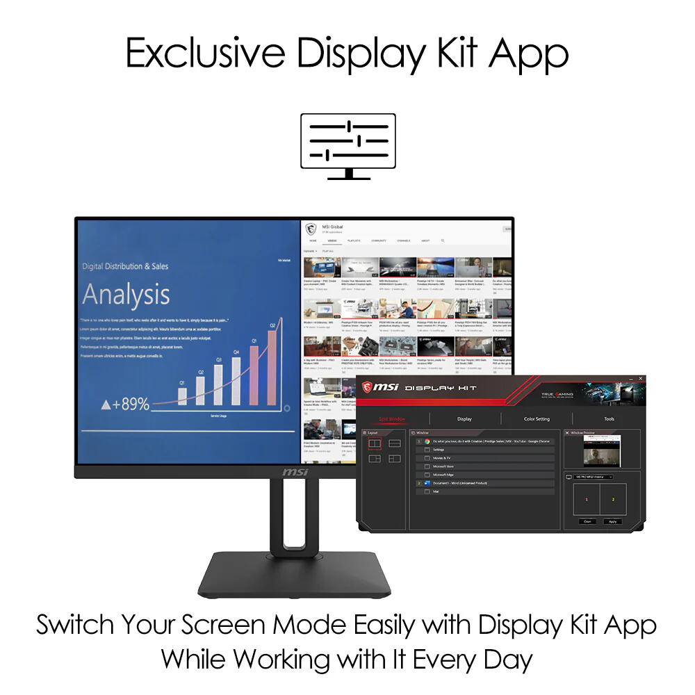 MSI Pro MP242P - 60.5 cm (23.8") - 1920 x 1080 pixels FHD Monitor - Image 12