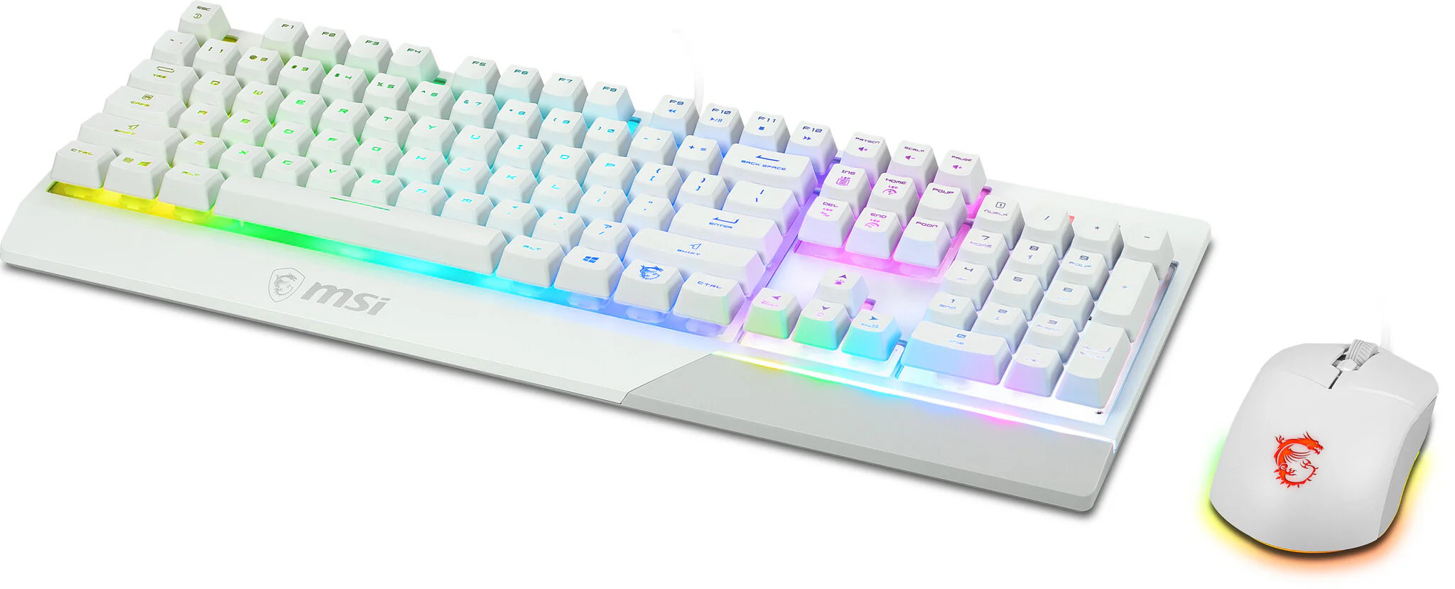MSI VIGOR GK30 GAMING COMBO - RGB Mechanical Gaming Keyboard + Clutch GM11 Gaming Mouse in White - 5,000 DPI - Image 3