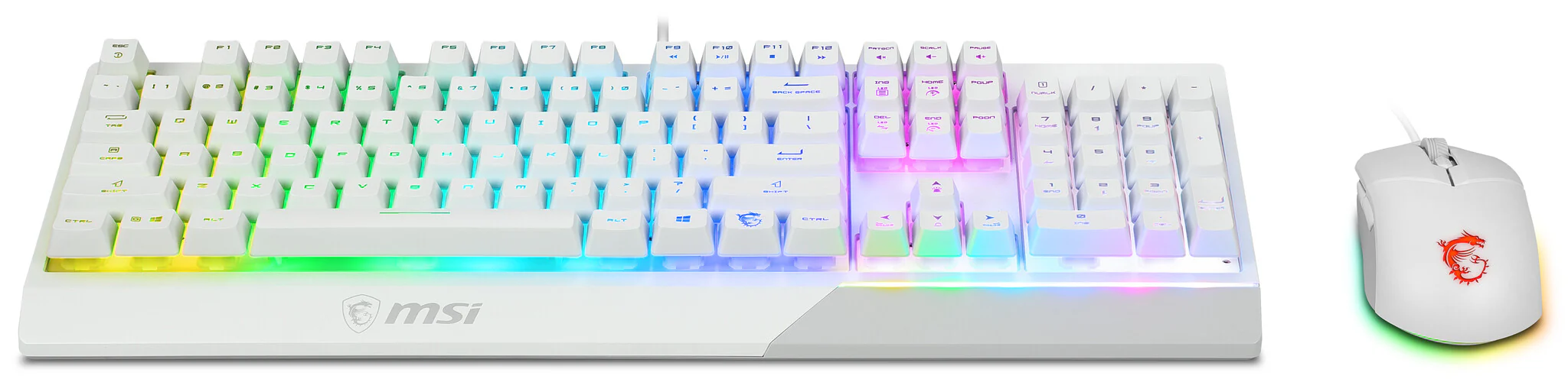 MSI VIGOR GK30 GAMING COMBO - RGB Mechanical Gaming Keyboard + Clutch GM11 Gaming Mouse in White - 5,000 DPI - Image 5