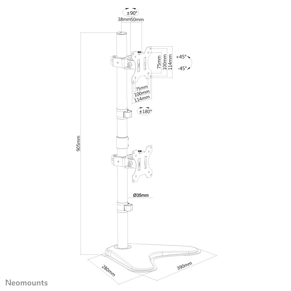 Neomounts FPMA-D550DDVBLACK - Desk monitor stand for 25.4 cm (10") to 81.3 cm (32") - Image 3