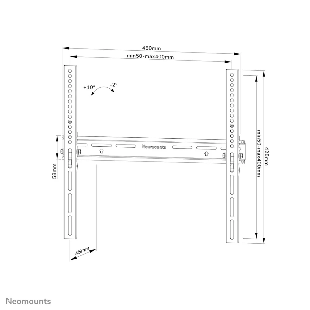 Neomounts WL35-350BL14 - TV wall mount for 81.3 cm (32") to 165.1 cm (65") - Image 16
