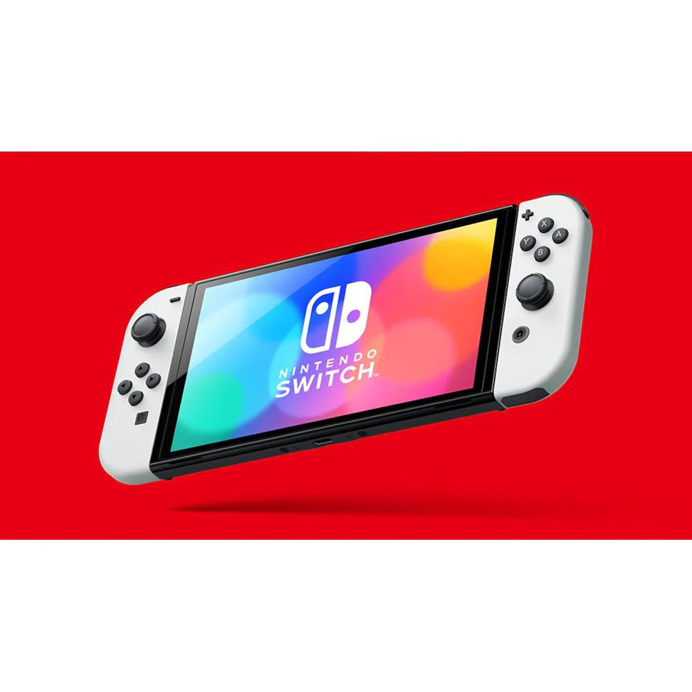 Nintendo Switch (OLED Model) - Neon Red and Blue - Image 2