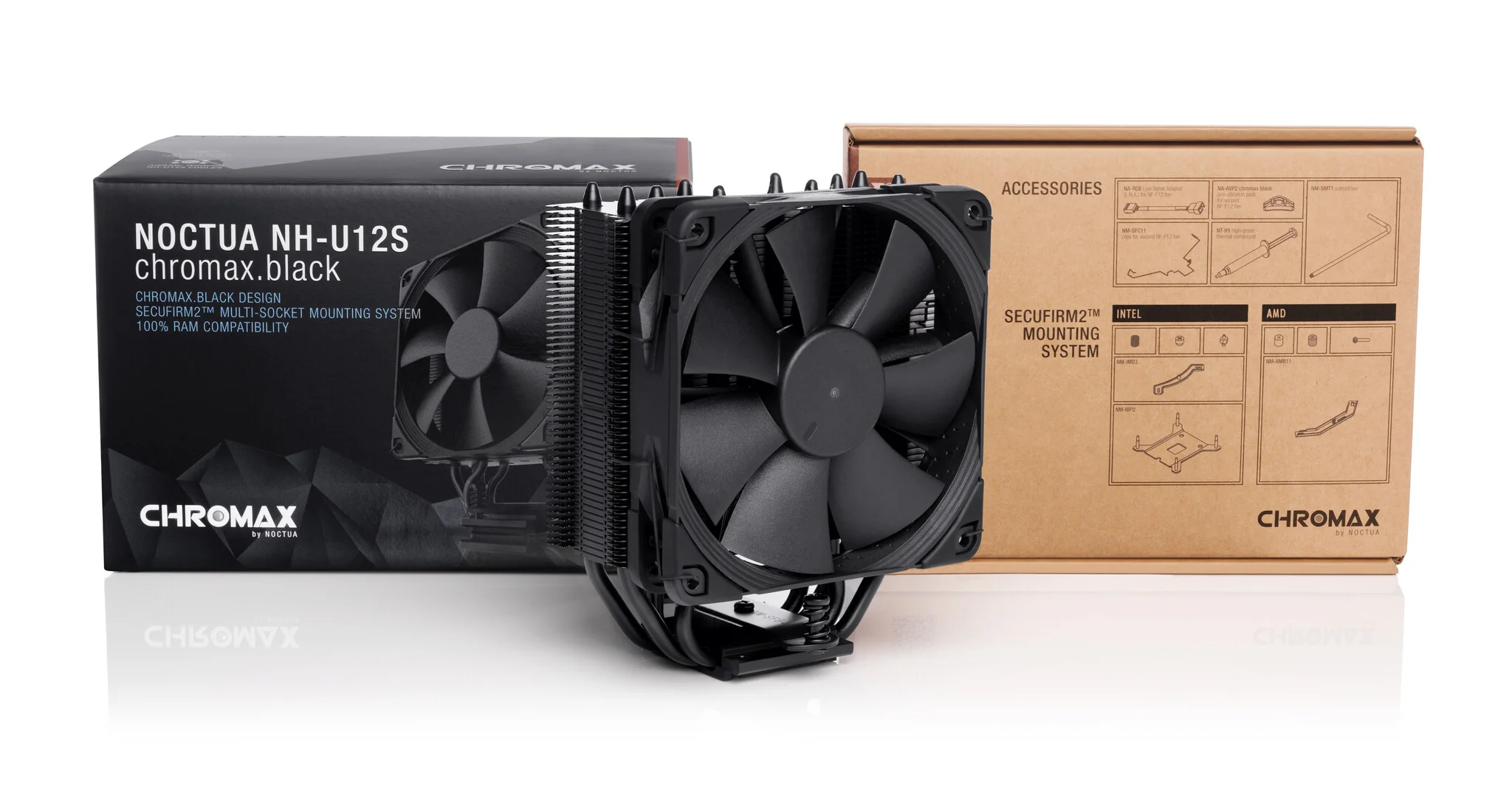 Noctua NH-U12S chromax.black - Air Processor Cooler - 120mm - Image 4