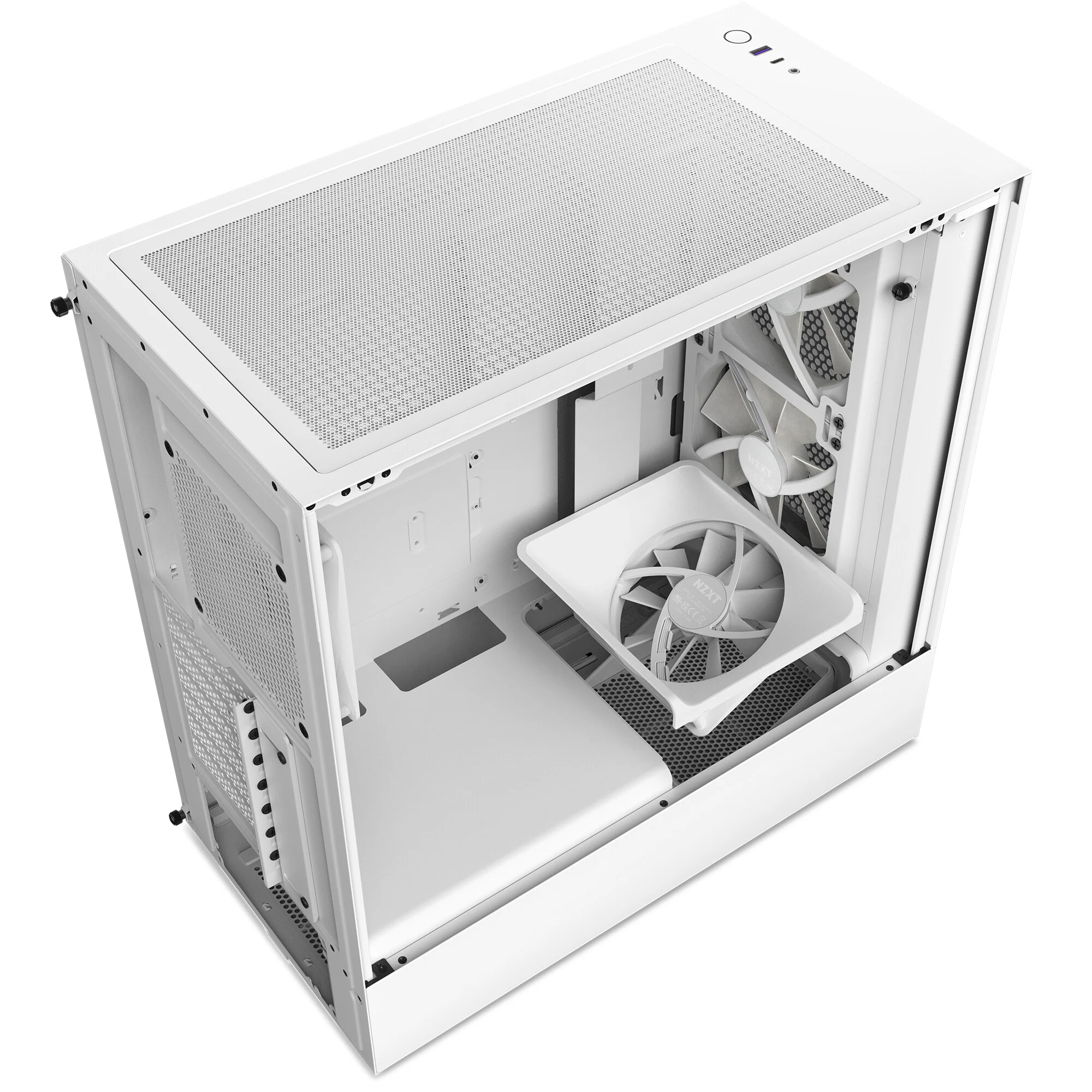 NZXT H5 Flow RGB - ATX Mid Tower Case in White - Image 4