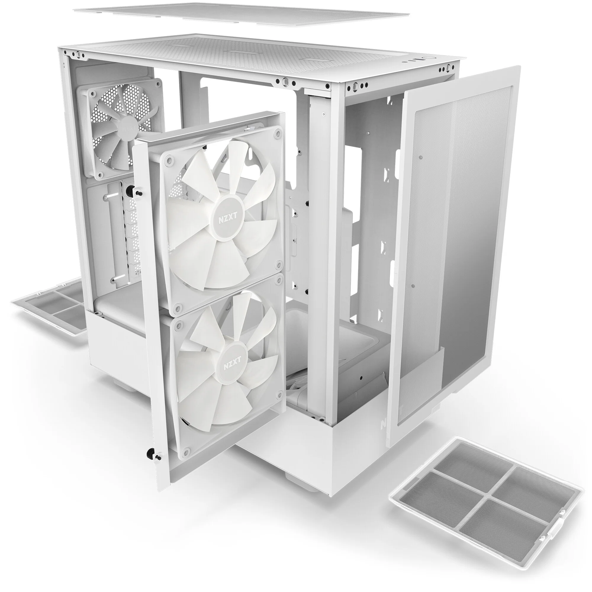 NZXT H5 Flow RGB - ATX Mid Tower Case in White - Image 5