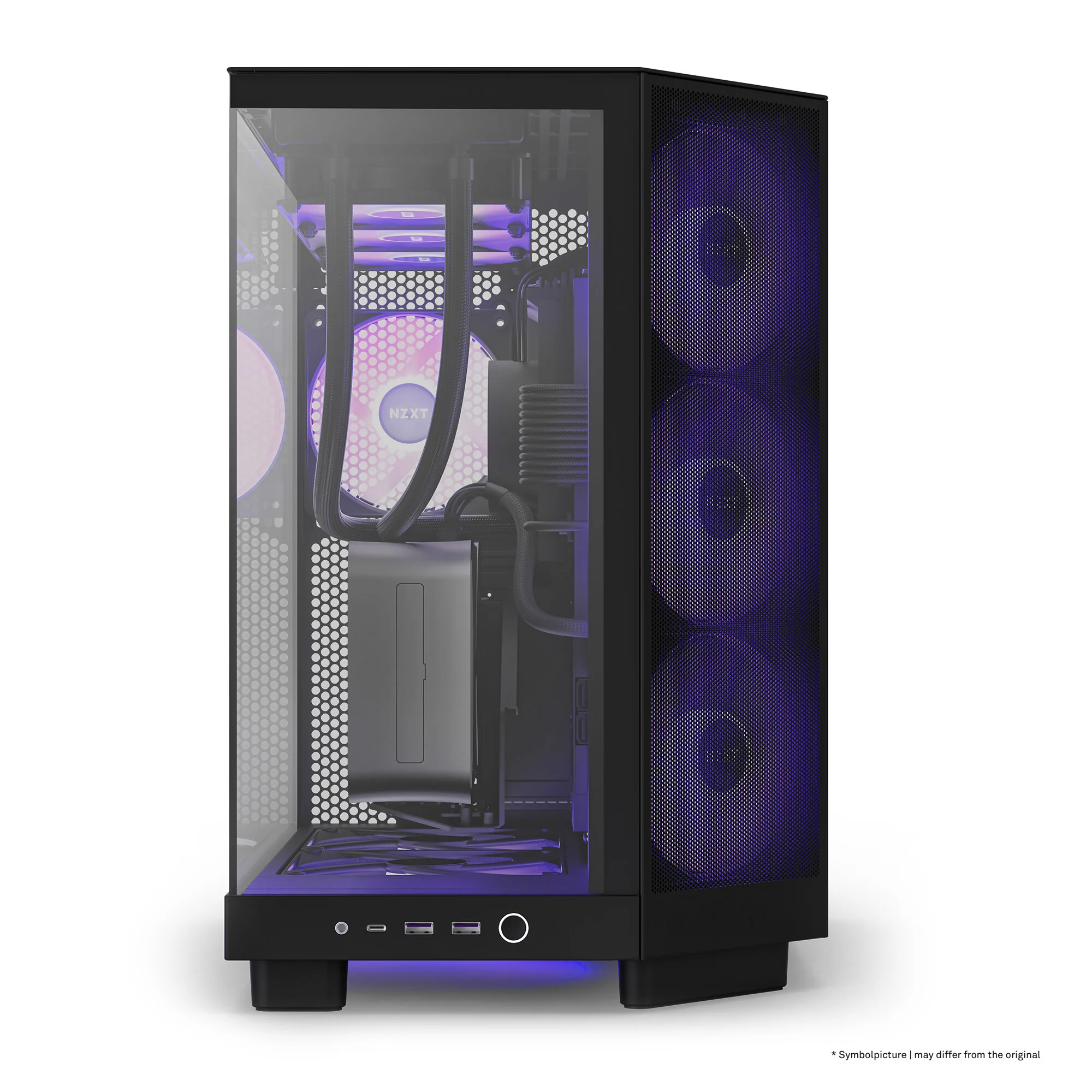 NZXT H6 Flow RGB - ATX Mid Tower Case in Black - Image 3