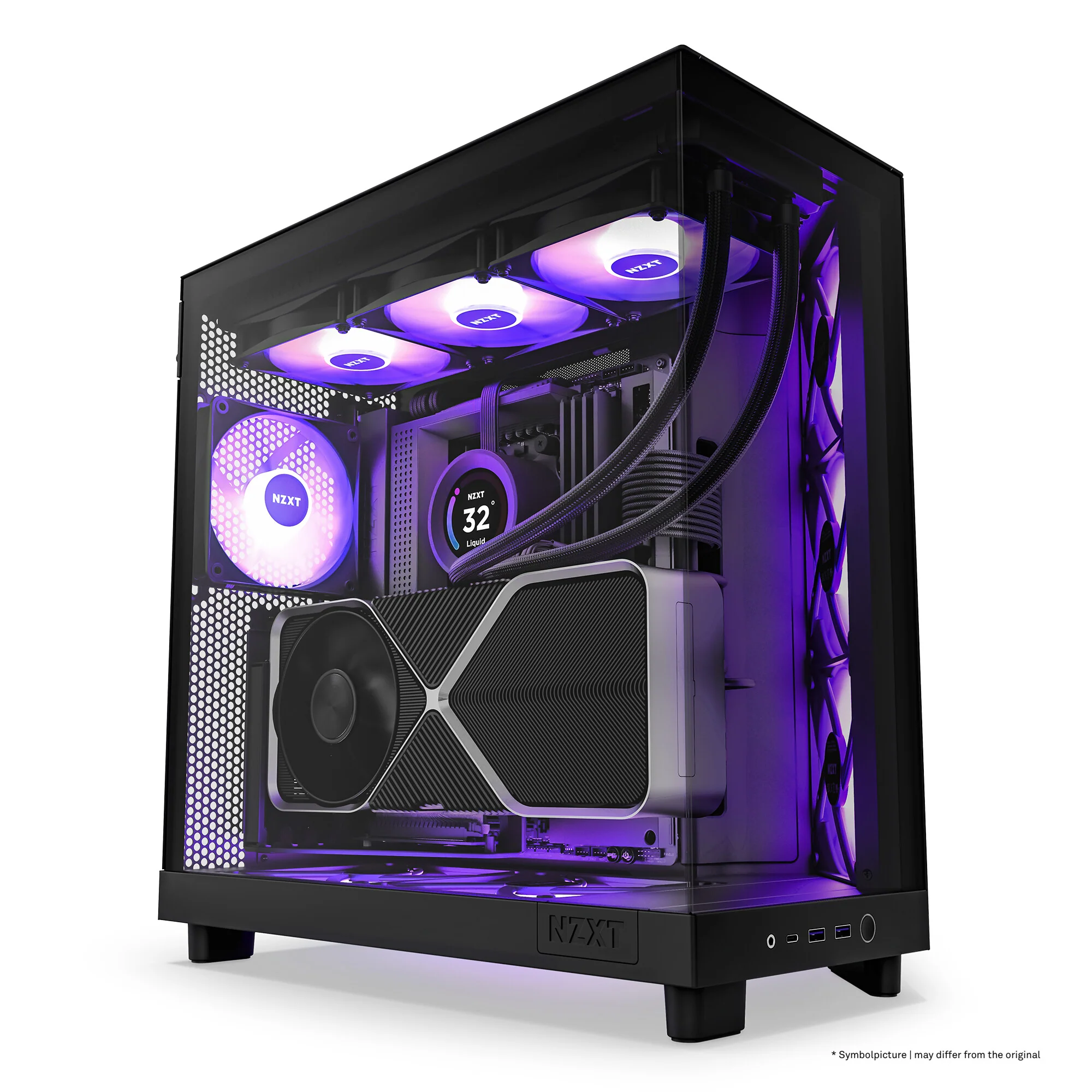 NZXT H6 Flow RGB - ATX Mid Tower Case in Black - Image 4