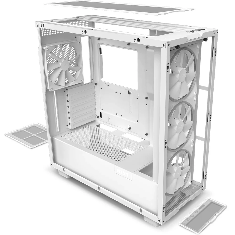 NZXT H7 Elite (2022) - ATX Mid Tower Case in White - Image 3