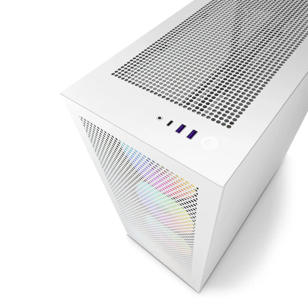 NZXT H7 Flow RGB - ATX Mid Tower Case in White - Image 4