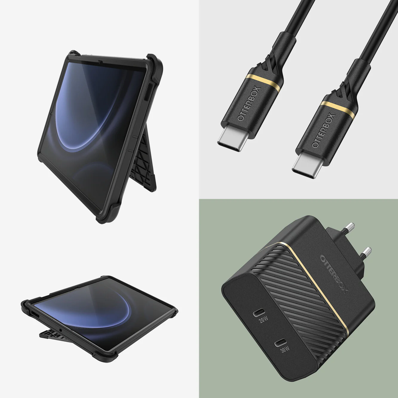 OtterBox Defender Series for Galaxy Tab S9 FE in Black - Image 11