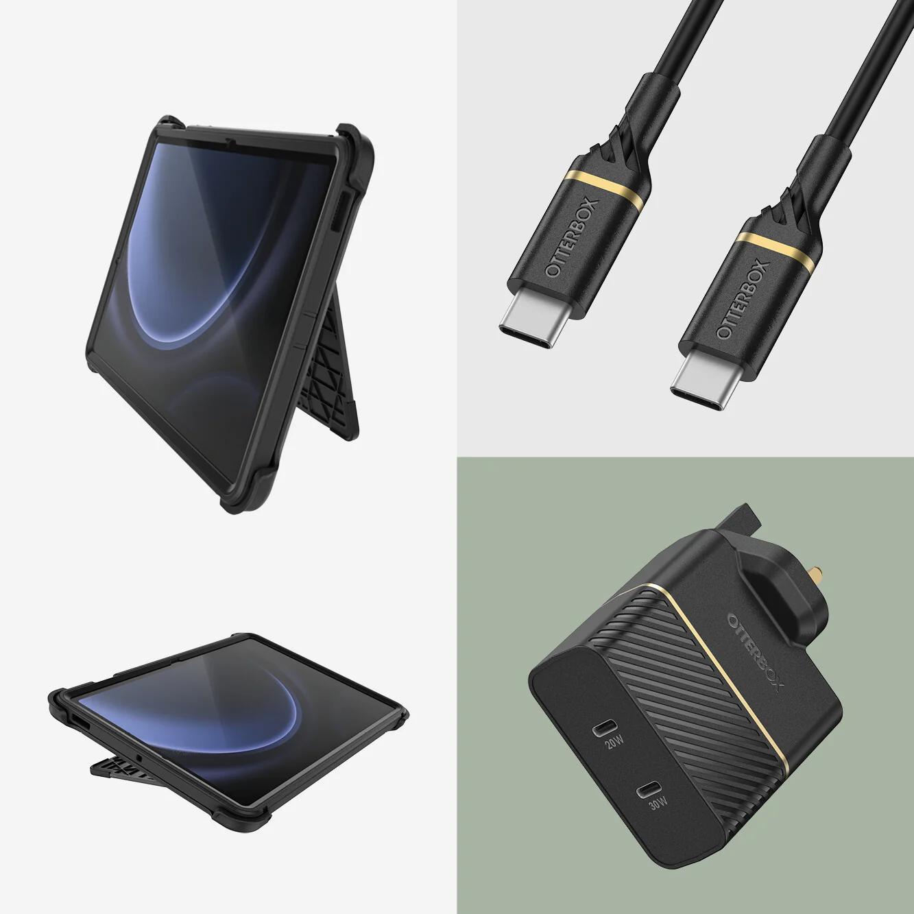 OtterBox Defender Series for Galaxy Tab S9 FE in Black - Image 12