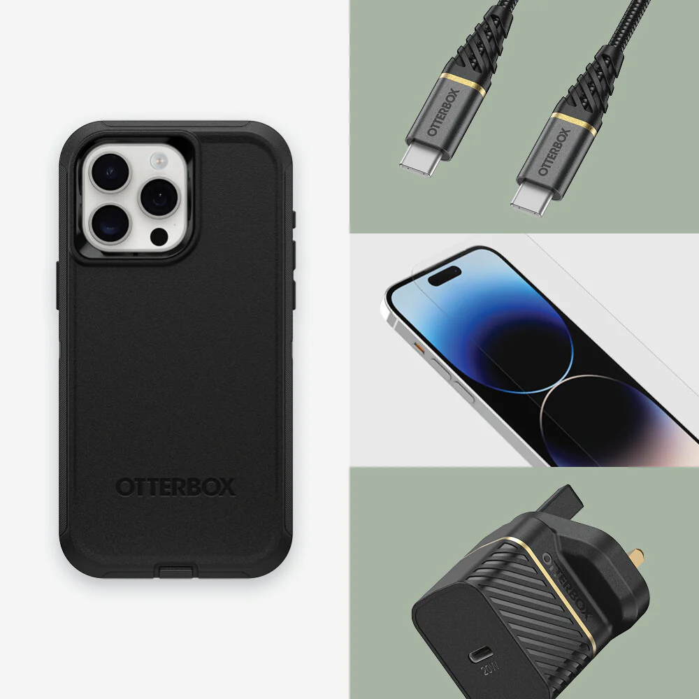 OtterBox Defender Series for iPhone 15 Pro Max in Black - No Packaging - Image 13