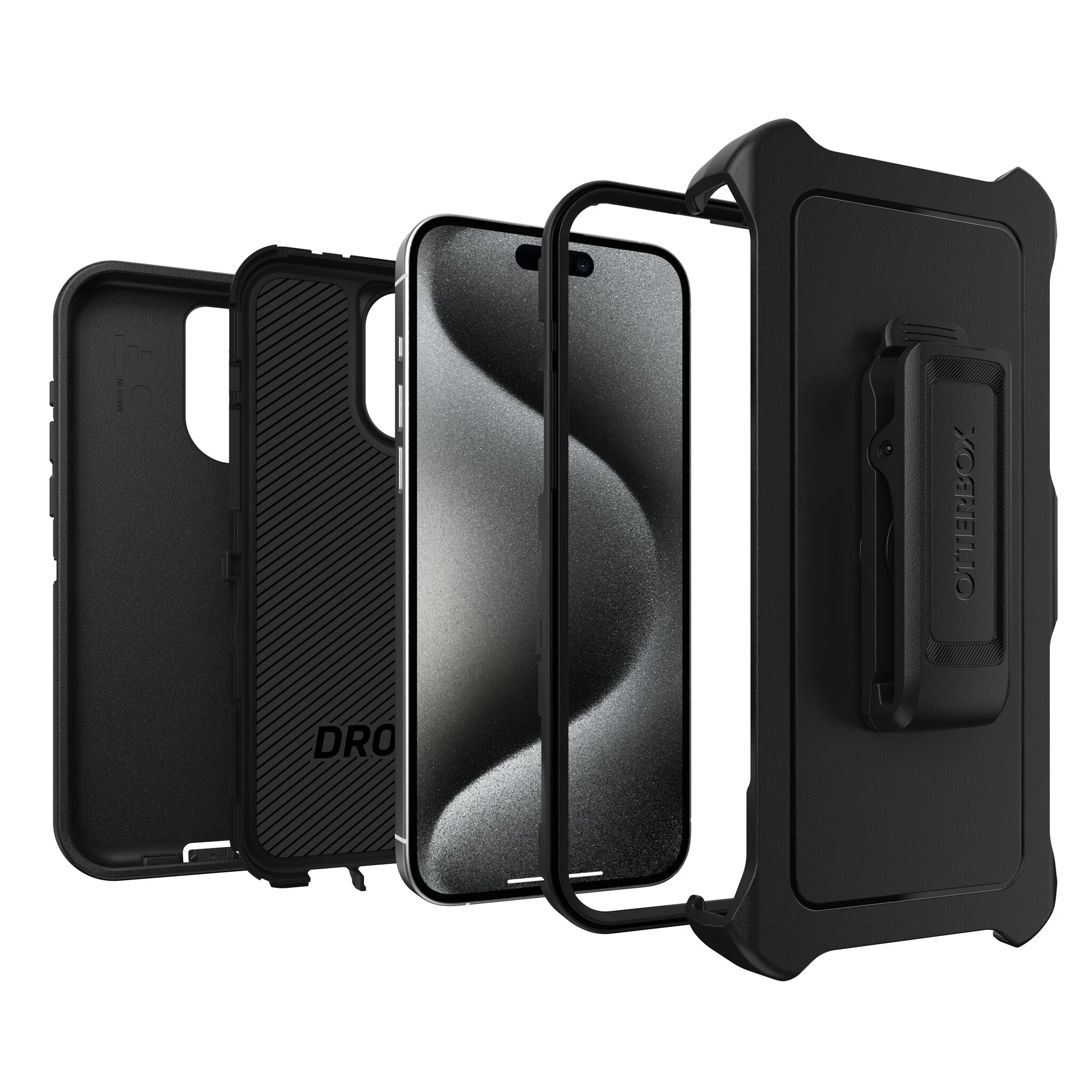 OtterBox Defender Series for iPhone 15 Pro Max in Black - No Packaging - Image 3