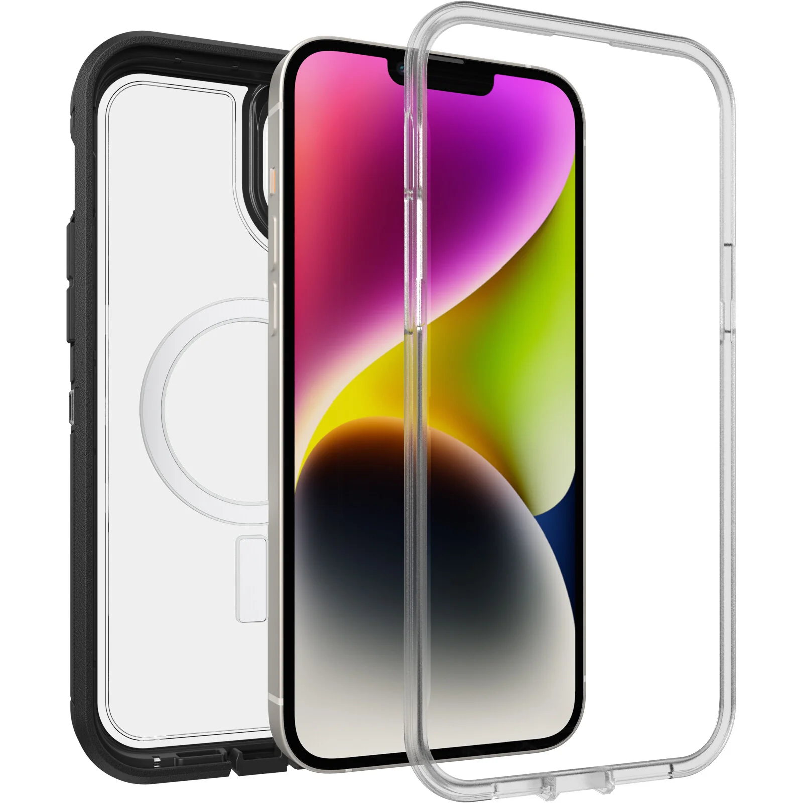 OtterBox Defender XT Case for iPhone 14, iPhone 13 with MagSafe in Black Crystal - Image 3