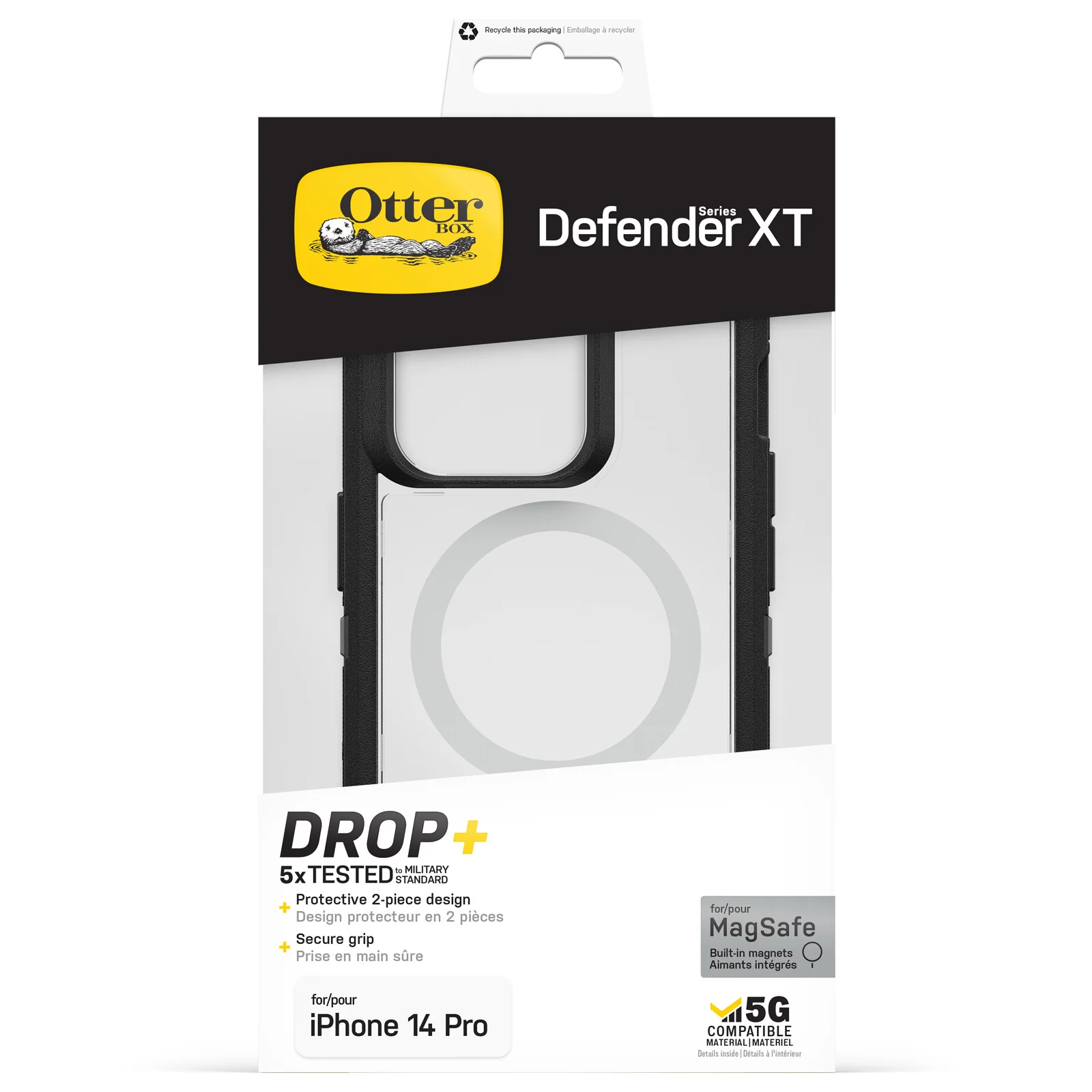 OtterBox Defender XT Case with MagSafe for iPhone 14 Pro in Black Crystal - Image 5