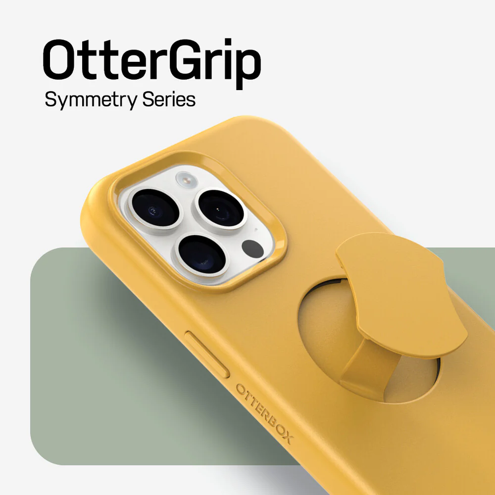 OtterBox OtterGrip Symmetry Series for iPhone 15 Pro Max in Aspen Gleam 2.0 (Yellow) - Image 4