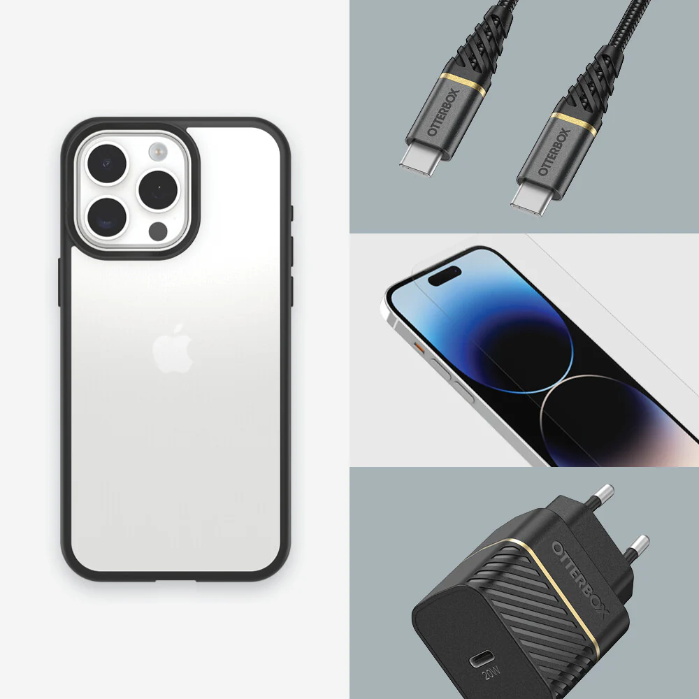 OtterBox React Series for iPhone 15 Pro Max in Black Crystal - Image 8