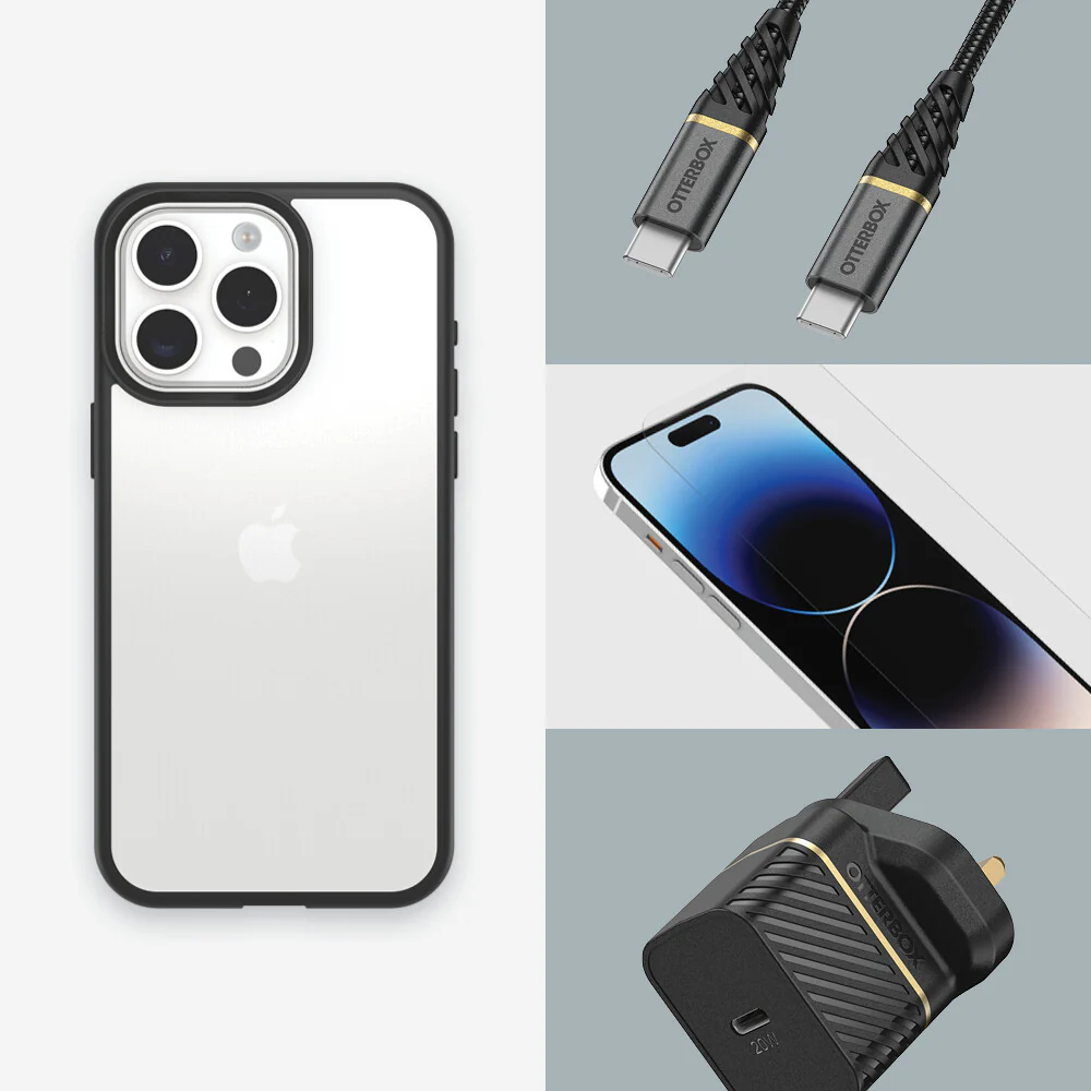 OtterBox React Series for iPhone 15 Pro Max in Black Crystal - Image 9