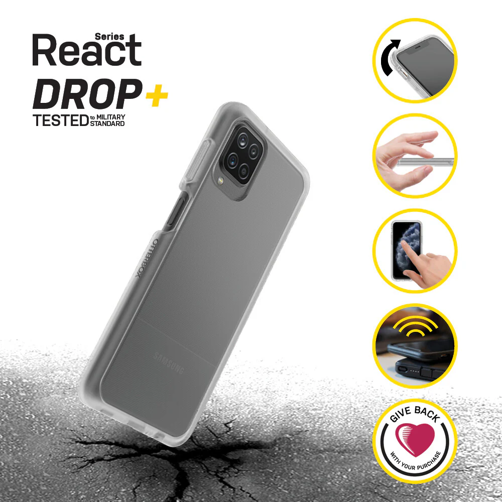 OtterBox React Series for Galaxy A12 in Transparent - Image 4
