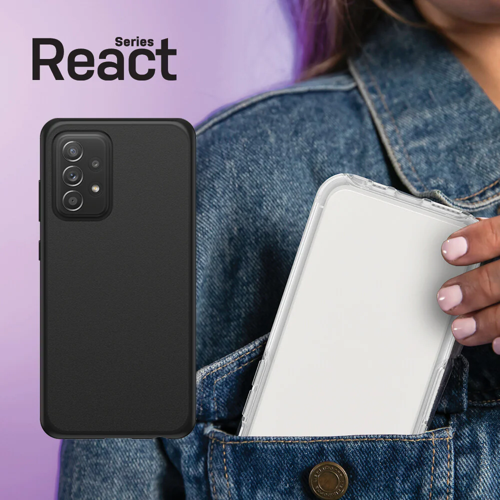 OtterBox React Series for Galaxy A52/A52 (5G) in Black - No Packaging - Image 5