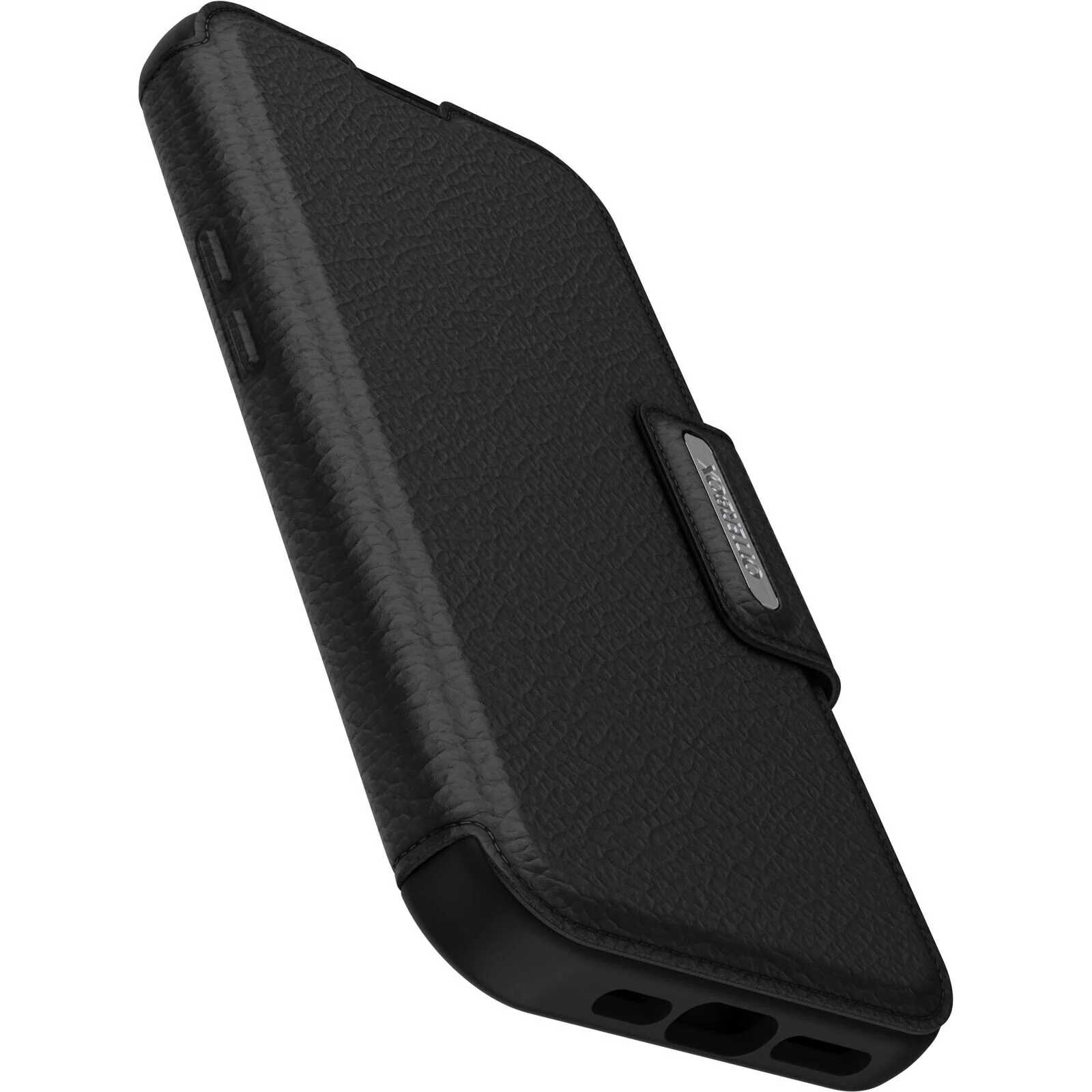 OtterBox Strada Series Folio with MagSafe for iPhone 15 in Shadow (Black) - Image 3