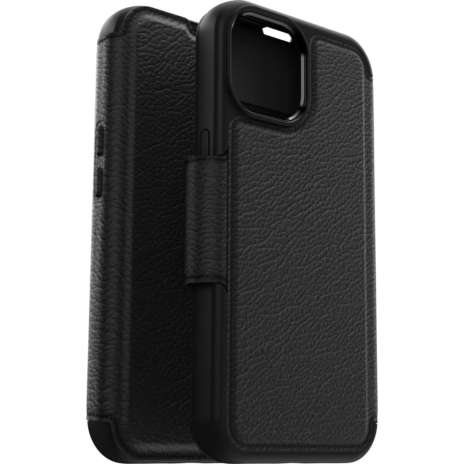 OtterBox Strada Series Folio with MagSafe for iPhone 15 in Shadow (Black) - Image 4