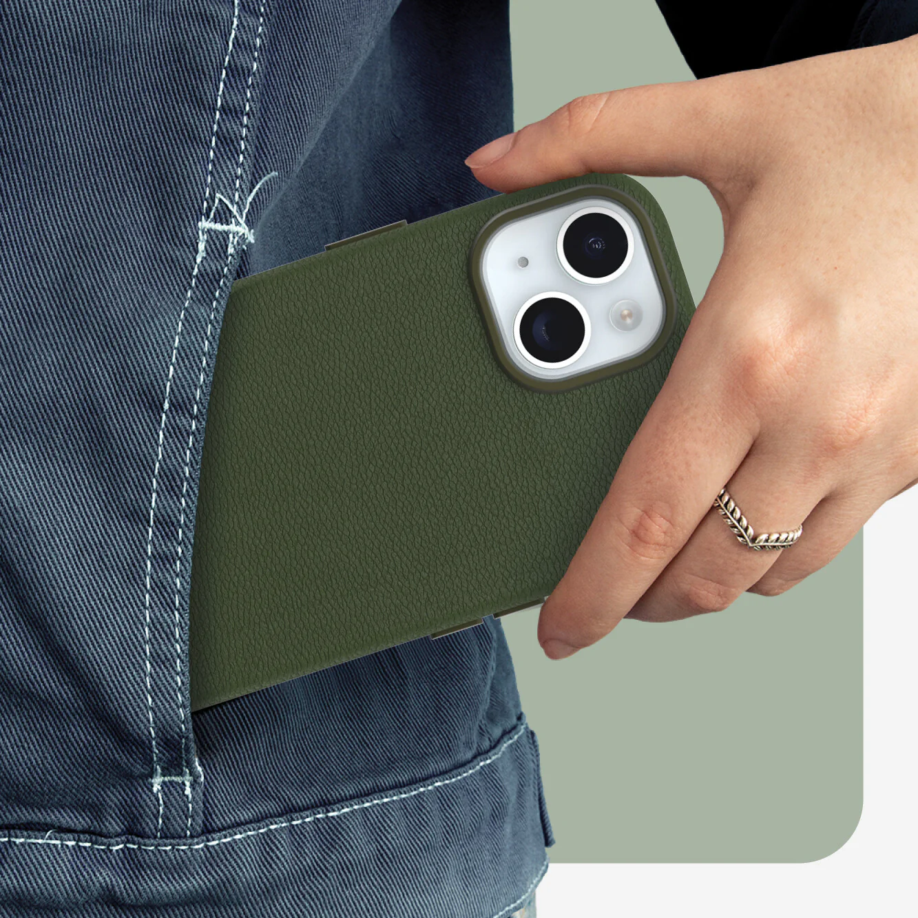 OtterBox Symmetry Cactus with MagSafe for iPhone 15 / 14/ 13 in Cactus Grove - Image 6