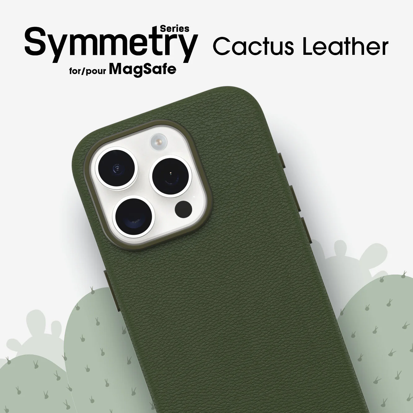 OtterBox Symmetry Cactus with MagSafe for iPhone 15 Pro in Cactus Grove - Image 4