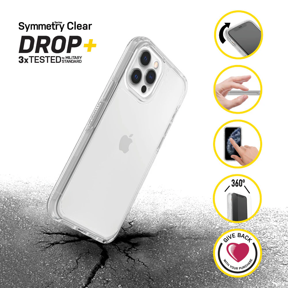 OtterBox Symmetry Clear Series for iPhone 12/ 12 Pro in Transparent - Image 11