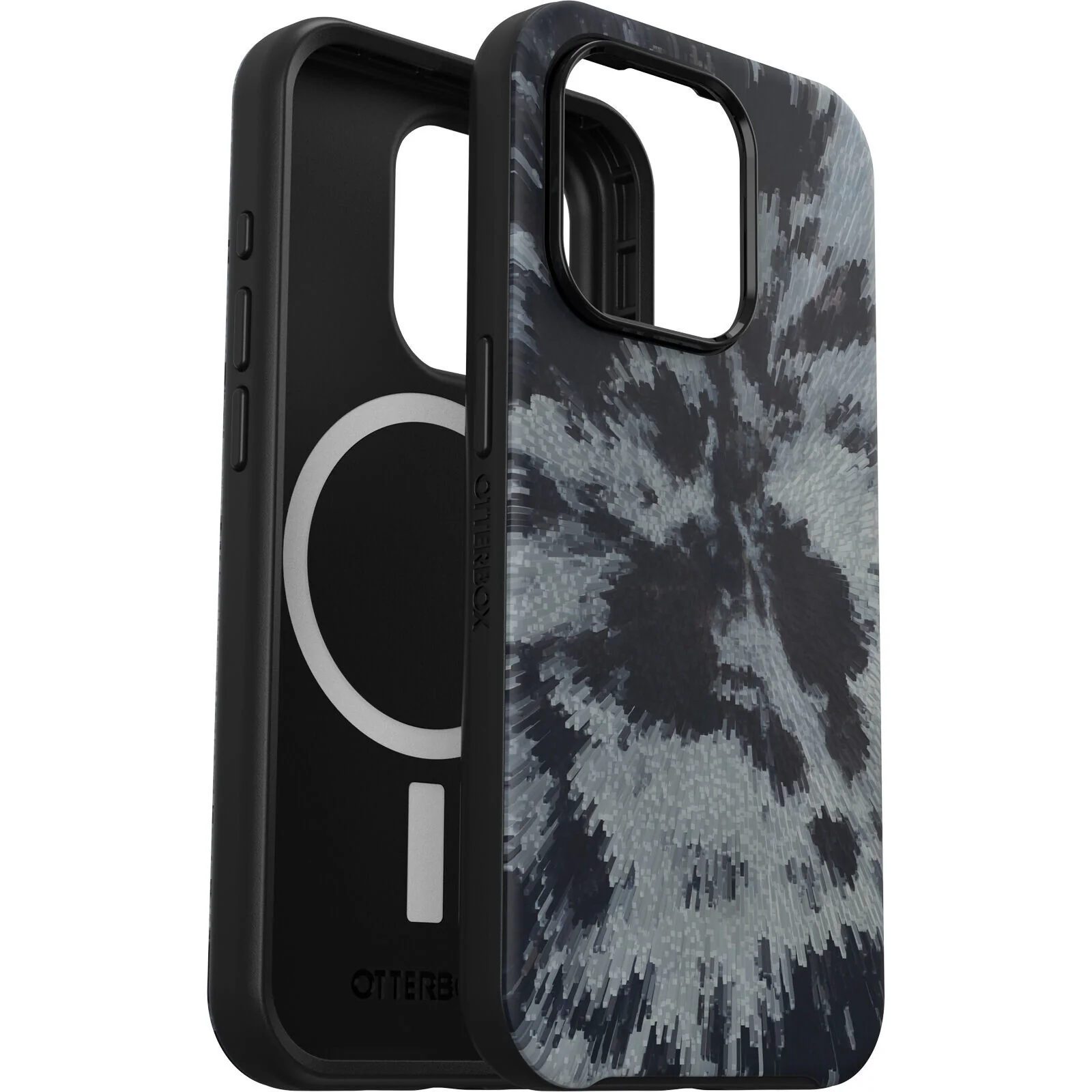 OtterBox Symmetry Series Clear for MagSafe for iPhone 15 Pro in Burnout Sky (Black) - Image 3