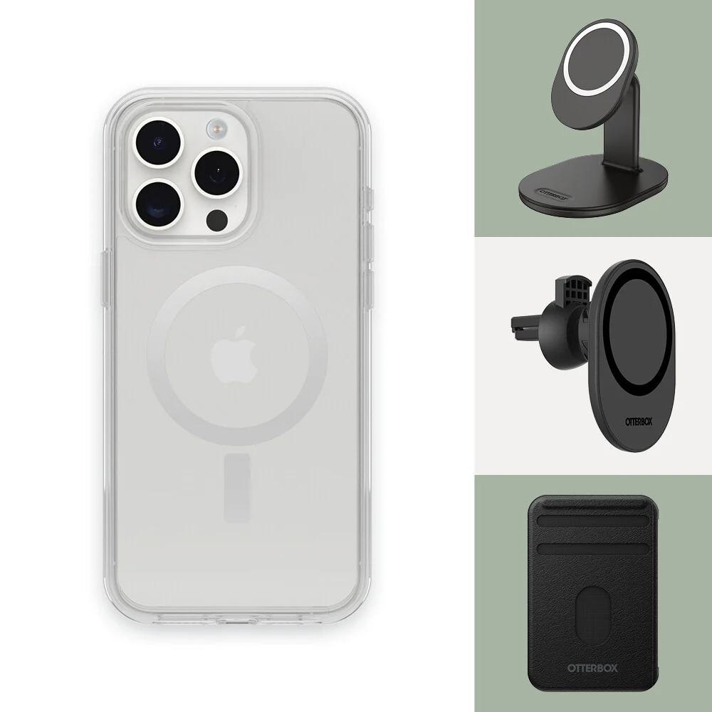 OtterBox Symmetry Series Clear with MagSafe for iPhone 15 Pro Max in Clear - Image 7