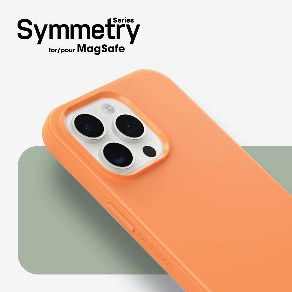 OtterBox Symmetry Series for MagSafe for iPhone 15 Pro in Sunstone (Orange) - Image 5