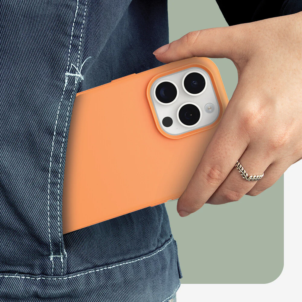 OtterBox Symmetry Series for MagSafe for iPhone 15 Pro in Sunstone (Orange) - Image 7