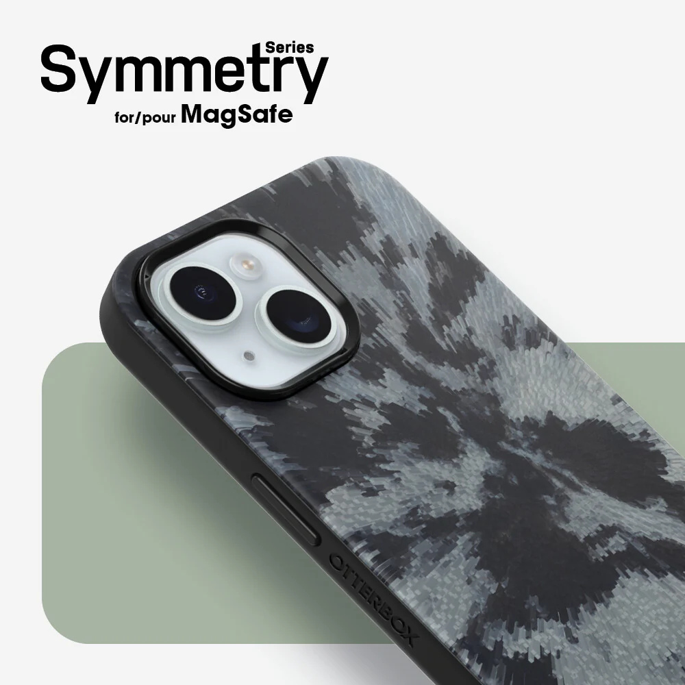 OtterBox Symmetry Series for MagSafe for iPhone 15 in Burnout Sky (Black) - Image 5