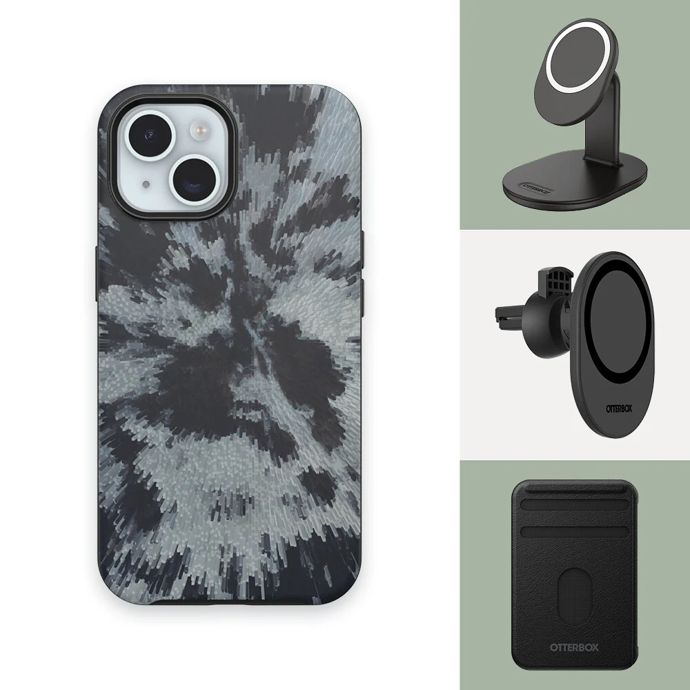 OtterBox Symmetry Series for MagSafe for iPhone 15 in Burnout Sky (Black) - Image 8