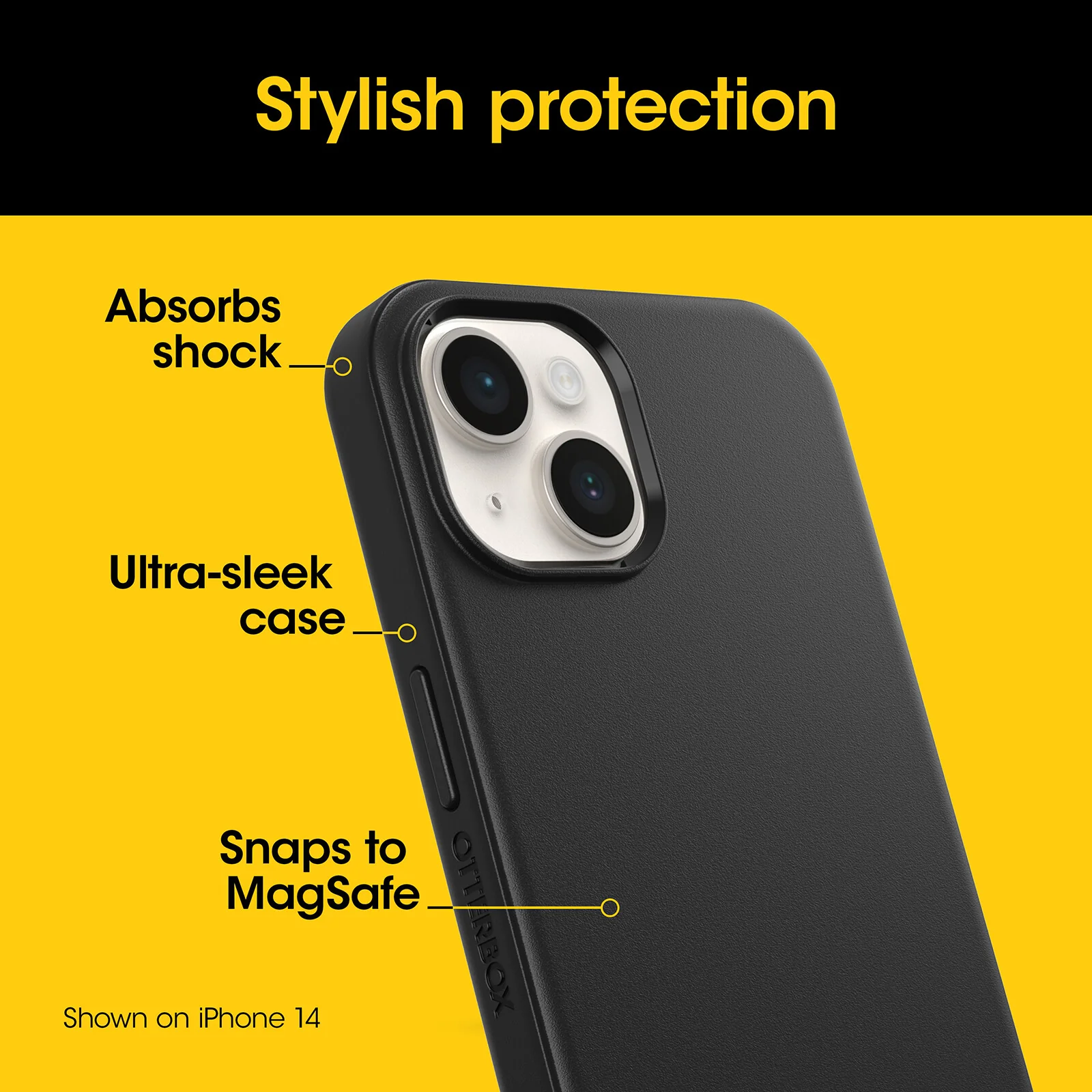 OtterBox Symmetry Series with MagSafe for iPhone 15 Plus Max in Black (No Packaging) - Image 3