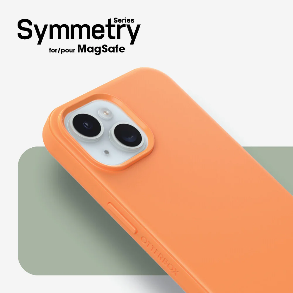 OtterBox Symmetry Series for MagSafe for iPhone 15 in Sunstone (Orange) - Image 6